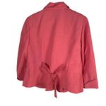 Emma James Wome Petite 16 Coral Linen Blend Blazer Jacket Lace Back Tie Career Photo 5
