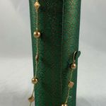 Vintage Gold Green tube snap floral clutch Photo 4
