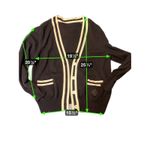 Sandro  Paris Cardigan Black Cream V Neck Button Front Long Sleeve size M Photo 1