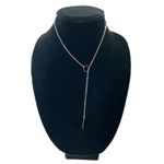 Silver Single Strand Lariat Necklace 21.5" Photo 1