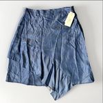 H by Halston HALSTON Skirt Blue Hi Low Medium Womens Zip NWT Lyocell Lightweight Jean $89 Photo 0