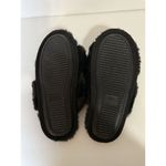 PINK - Victoria's Secret Victoria's Secret PINK Criss Cross Slipper Size‎ 7-8 Medium Black Fuzzy Slides Photo 7