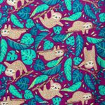 EnjoyNight size‎ Medium short sleeve pajama top shirt pj sloth print leaves Purple Photo 2