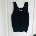 Commense Womens Tank Top Size XS Black Ribbed Trim‎ Knit Sleeveless Scoop Neck Photo 4