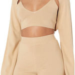 The Drop Miya Shrug Curds & Whey Tan Size L Photo 0