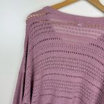 J Jill Crochet Open Weave Pink Pullover Sweater Sz L | Beachy Coastal Grandma Size L Photo 6