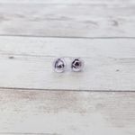 Vintage Stud Earrings Light Lilac Small Rose Purple Photo 4