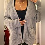 Aerie  Grey Knitted Cardigan Photo 1