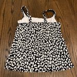 Lands End Womens Black Snow Leopard Print Underwire Tankini Swim Suit Top Size 8 Photo 1