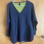 FOIL Women's Knit Vneck Sweater Blue Green New Zealand XL‎ Photo 0