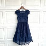 Chi Chi London Womens Dress Navy Blue April Embroidered Lace Tea Wedding 4 Photo 3