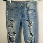 American Eagle Tomgirl Jeans Acid Wash Ripped Distressed Button Fly Size… Photo 0
