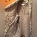 Chico's Size 3 (XL/16) Beige Wool Blend Knitted Open Front Sweater Cardigan. Photo 5