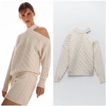 ZARA  Cable Knit Shoulder Cutout Sweater Photo 3