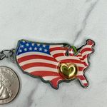 Avon Vintage USA American Flag Heart United States Keychain Keyring Photo 7