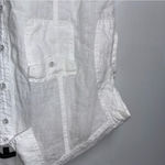 Talbots  Extended Shoulder Linen Collar Short Shirt Button Down Medium White Photo 3