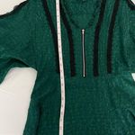 Koche Elegant Emerald Green Blouse Jacquard Black Lace Embroidered Size 36 or 6 Photo 10