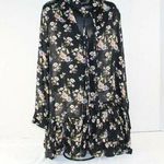 ZARA floral ruffle mini tie dress size L Photo 0