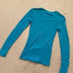 Arizona Jeans Long Sleeve T-Shirt Small 100% Cotton Stretchy Soft Teal Blue EUC Photo 4