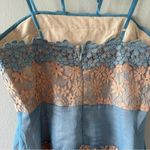 Foxiedox  Light Blue and Tan Floral Lace Dress NEW Photo 5