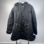 Women Longer Length Plush Lined Quilted Winter Puffer Coat Zip Photo 1