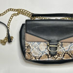Nine West  Women’s Black beige snakeskin, faux leather handbag with Chain strap Photo 0