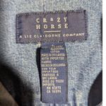 Vtg 1990s Crazy Horse Fitted Cotton Denim Button Up Collared Jacket Sz L Blue Size L Photo 3