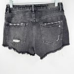 Garage  Black Cotton Mid-Rise Zip Fly Distressed Festival Shorts Women's Size 3 Photo 1