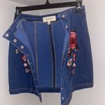 PacSun button up skirt with embroidered flowers Photo 2