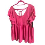 Oddy Blouse Womens Plus 3XL Pink Black Embroidered Boho Flutter Size undefined Photo 2