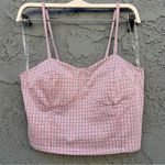 Houndstooth Just Polly Pink  Crop Top Size L Photo 0