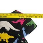 Dinosaur Print Dress Black Cotton Blend Square Neck Short Sleeve Casual Large Photo 7