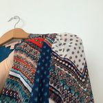 Gibson Latimer NEW NWT  Blue Red Scarf Print Boho Peasant 3/4 Sleeve Blouse Small Photo 4