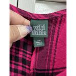 Wild Fable  Hot Pink/Black Plaid Long‎ Balloon Sleeve Tie Back Shirt Size XXL Photo 1