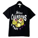 Urban Outfitters Stax Champions 3Peat T Shirt Black Small S Sports Graphic Tee Cotton Short Photo 0