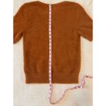 Anthropologie  Maeve Scoop Neck Eyelash Sweater Tee Cedar Sz. Small Photo 6