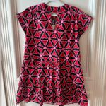 Saloni Ashley Mini Dress Size 2 NWT Gathered Cotton Poplin Summer Tiered Pink Photo 3