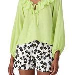 Love, Whit by Whitney Port Citron Ruffle Blouse XS Green Photo 0