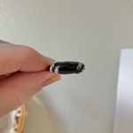 Avon NRT NRT Black Enamel Rhinestone Encrusted Avon Ring “Syrinx” Silver Band Swirl Goth Jewelry Photo 12