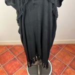 Apiece Apart  Black Fringe Tunic Poncho One Size Photo 3