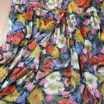 Aakaa Fall Floral Maxi Dress XS Sheer Tiered Long Sleeve Boho Cottagecore Photo 2