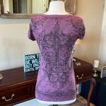 American Age Purple Rhinestone Studded Comfy Top Womens Small Photo 5