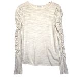 Free People x WE THE FREE Natasha Ruched Long Sleeve cream top medium Photo 1