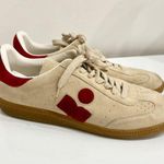 Isabel Marant Bryce Suede Perforated Low Top Sneakers Beige Womens 41 / US 10.5 Photo 4