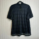cupio NWT  black lace short sleeve blouse size 3X I38 Photo 7