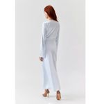 Urban Outfitters NWT Lioness X U O Amelie Satin Maxi Dress In Powder Blue Front Cut Out Photo 4