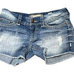 BKE  Sabrina Cutoff Denim Jean Shorts Distressed White Stitching Size 28 3"Inseam Photo 0