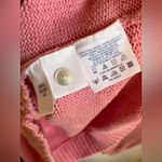 Lands' End VTG  100% Cotton Knit Chunky Boxy Button Cardigan Bubble Gum Pink Photo 3
