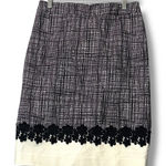 Talbots Women Black White Pencil Skirt Sz 10 Lace Floral Hem Classic Workwear Photo 0