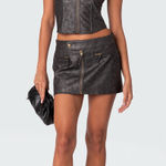 Edikted  Ziva Faux Leather Mini Skirt Photo 0